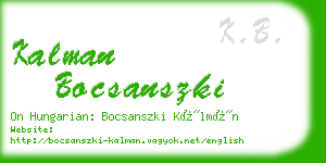 kalman bocsanszki business card